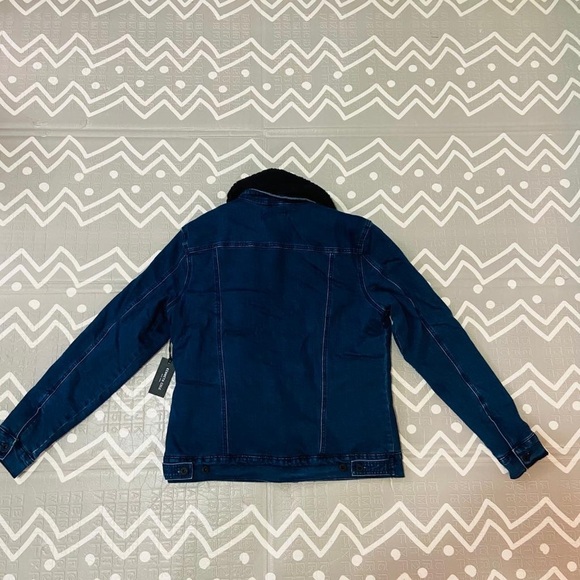 Kenneth Cole denim jean Sherpa jacket coat - Picture 9 of 10